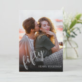 Elegante 50e trouwjubileum uitnodiging (Staand voorkant)