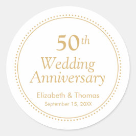 Elegante 50e trouwverjaardag ronde sticker