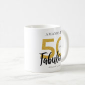 Elegante 50e verjaardag 50 en Fab gepersonaliseerd Koffiemok (Voorkant rechts)