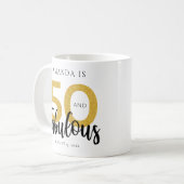 Elegante 50e verjaardag 50 en Fab gepersonaliseerd Koffiemok (Voorkant links)