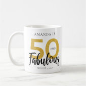 Elegante 50e verjaardag 50 en Fab gepersonaliseerd Koffiemok (Links)