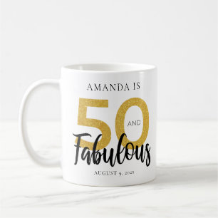 Elegante 50e verjaardag 50 en Fab gepersonaliseerd Koffiemok