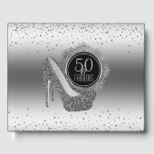 Elegante 50e verjaardag 50 & Fabulous Black Silver Gastenboek (Voorkant)