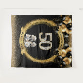 Elegante 50e verjaardag achtergrond diamanten numm wandkleed (Voorkant (horizontaal))