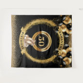 Elegante 50e verjaardag achtergrond Glitter gouden Wandkleed (Voorkant (horizontaal))
