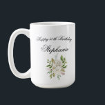 Elegante 50e verjaardag bloem koffiemok<br><div class="desc">Maak de dag extra speciaal met dit prachtige ontwerp. Neem gerust contact met mij op als u vragen heeft of als u deze bestelling verder wilt aanpassen. Ik ben altijd blij om te helpen!</div>