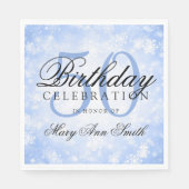 Elegante 50e verjaardag Blue Winter Wonderland Servet (Voorkant)