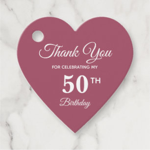 Elegante 50e verjaardag dank je roze goud bedankjes labels