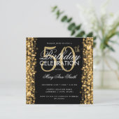 Elegante 50e verjaardag Glam Sparkles Gold & Black Kaart (Staand voorkant)