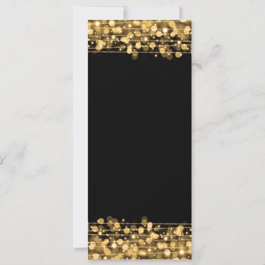 Elegante 50e verjaardag menu Gold Lights Kaart (Achterkant)