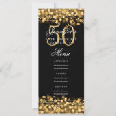 Elegante 50e verjaardag menu Gold Lights Kaart (Voorkant)