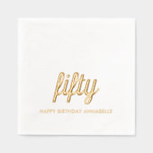 Elegante 50e verjaardag moderne gouden folie serve folie servetten (Voorkant)