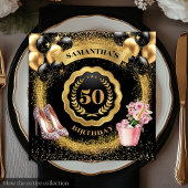 Elegante 50e verjaardag Napkins Gold Glitter Ballo Servet