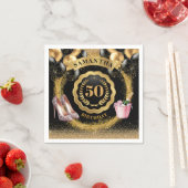 Elegante 50e verjaardag Napkins Gold Glitter Ballo Servet (Insitu)