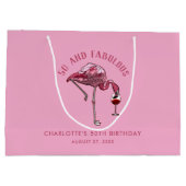 Elegante 50e verjaardag roze flamingo nieuwigheid groot cadeauzakje (Achterkant)