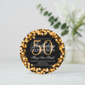 Elegante 50e verjaardag Sparkling Lights Gold Kaart (Staand voorkant)