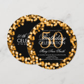 Elegante 50e verjaardag Sparkling Lights Gold Kaart (Voorkant / Achterkant)
