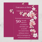 Elegante 50e verjaardag uitnodiging voor vrouwen (Voorkant / Achterkant)