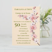 Elegante 50e verjaardag uitnodiging voor vrouwen (Staand voorkant)