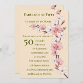 Elegante 50e verjaardag uitnodiging voor vrouwen (Voorkant / Achterkant)