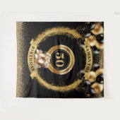 Elegante 50e verjaardag wandtapijt Gouden glitters Wandkleed (Voorkant (horizontaal))