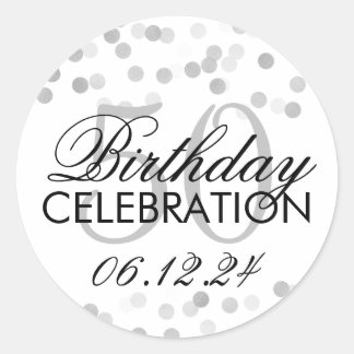Elegante 50e verjaardag zilveren folie Glitter Lig Ronde Sticker