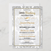 Elegante 50e verjaardagsfeestviering kaart (Voorkant)