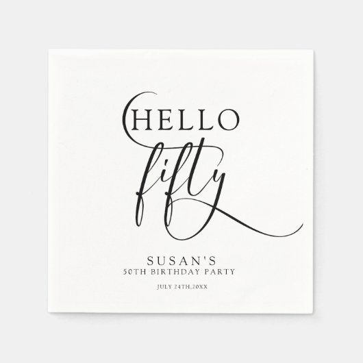 Elegante 50e vijftigste verjaardag servet (Voorkant)