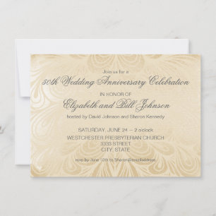 Elegante 50e zilveren huwelijksjubileum kaart
