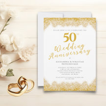 Elegante 50ste bruiloft Jubileum Faux Gold Glitter