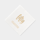 Elegante 50ste bruiloft Jubileum Gold Foil servett Folie Servetten (Rechts)