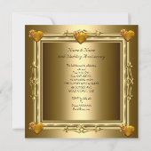 Elegante 50ste huwelijksverjaardag Gouden Harten 2 Kaart (Achterkant)