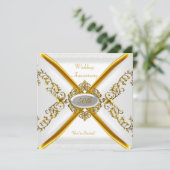 Elegante 50ste huwelijksverjaardag Witte Goud 2 Kaart (Staand voorkant)