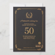 Elegante 50ste huwelijksverjaardagskaart