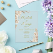 Elegante 50ste trouwfeest Boho Spaans Acryl Uitnodigingen (Insitu (Huwelijk))