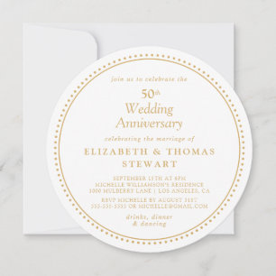 Elegante 50ste trouwjubileumuitnodiging kaart