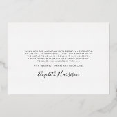 Elegante 50ste verjaardag Folie dank u kaart (Achterkant)