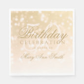 Elegante 50ste verjaardag Gold Bokeh Sparkle Light Servetten (Voorkant)
