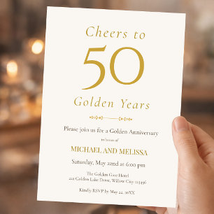 Elegante 50ste Verjaardag Goud Minimal Klassieker Kaart