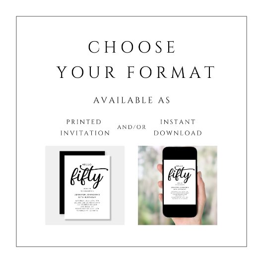 Elegante 50ste verjaardag kaart