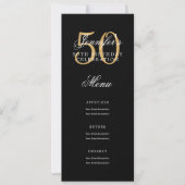 Elegante 50ste verjaardag menu Gold Black Kaart (Voorkant)