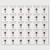 Elegante 50ste verjaardag rode wijn cadeaupapier (Vlak)