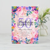 Elegante 50ste Verjaardag Roos Gouden Regenboog Bl Kaart (Staand voorkant)