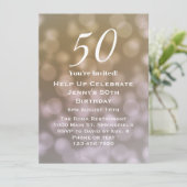 Elegante 50ste verjaardag uitnodiging voor haar (Staand voorkant)