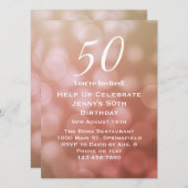 Elegante 50ste verjaardag uitnodiging voor haar in (Voorkant / Achterkant)