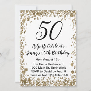 Elegante 50ste verjaardag uitnodiging voor haar in