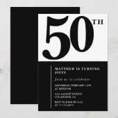 Elegante 50ste verjaardag uitnodigingen Chic Simpl (Voorkant / Achterkant)