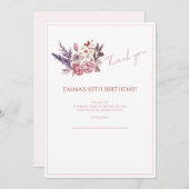 "Elegante 50ste verjaardag viering dank u kaart (Voorkant / Achterkant)