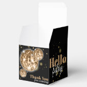 Elegante 50ste verjaardag zwart faux goud dank u bedankdoosjes (Geopend)