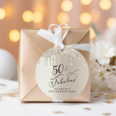 Elegante 50ste Verjaardagsfeestje Gouden Glitter D Bedankjes Labels